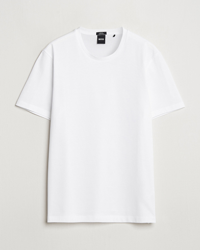 BOSS BLACK Tessler Mercerized Crew Neck T-Shirt White – Hvit