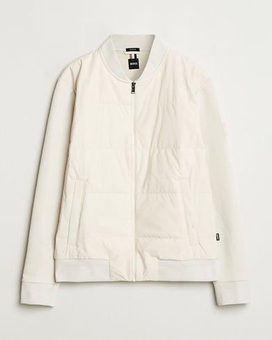 BOSS BLACK Skiles Hybrid Full Zip Open White – Hvit