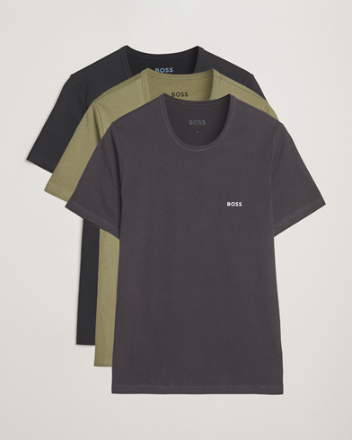 Herre | Klær | BOSS BLACK | 3-Pack Crew Neck T-Shirt Grey/Green/Black