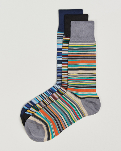 Herre | Nye produktbilder | Paul Smith | 3-Pack Signature Striped Socks Multi