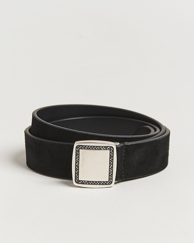 Herre | Nye produktbilder | Anderson's | Suede Buckle Belt 3cm Black