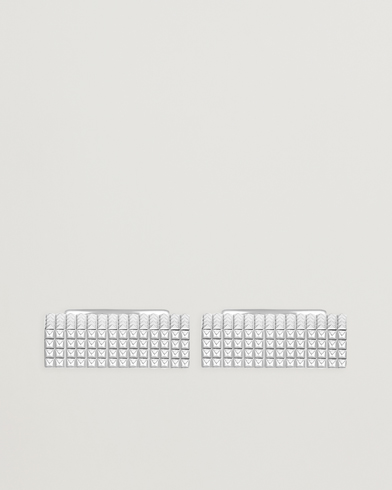 S.T. Dupont Cufflink Rectangle Diamond Head Silver – Sølv