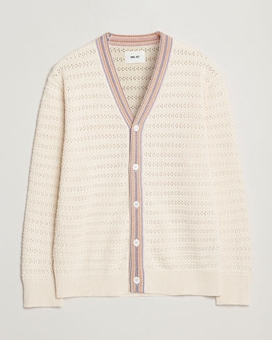 NN07 Josh Knitted Cardigan Ivory - Hvit - Cardigan - Størrelse: S