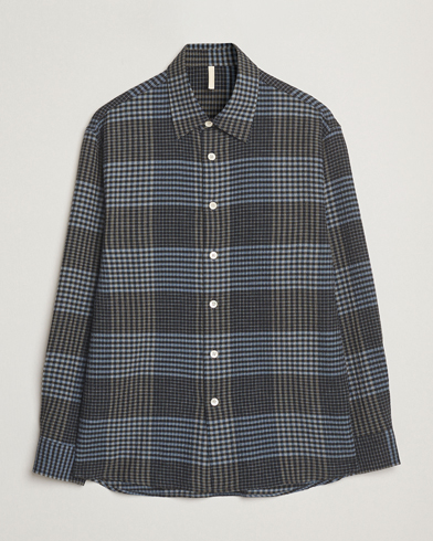 Sunflower Studio Flannel Shirt Blue Check - Grå - Casualskjorte - Størrelse: M