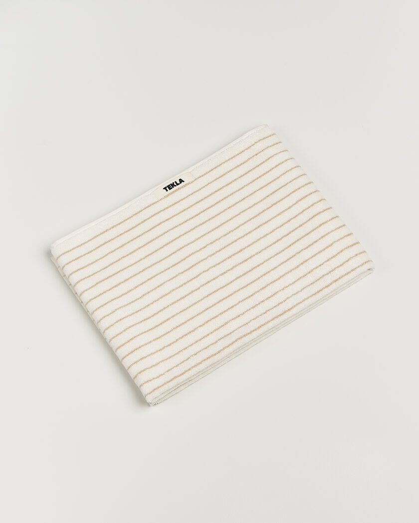 Tekla Organic Terry Bath Towel Sienna Stripes – Beige