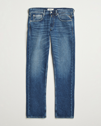 Replay Grover Straight Fit Rigid Jeans Medium Blue – Blå