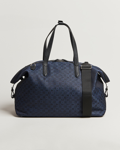 Smythson Canvas Stamp Travel Bag Navy – Blå