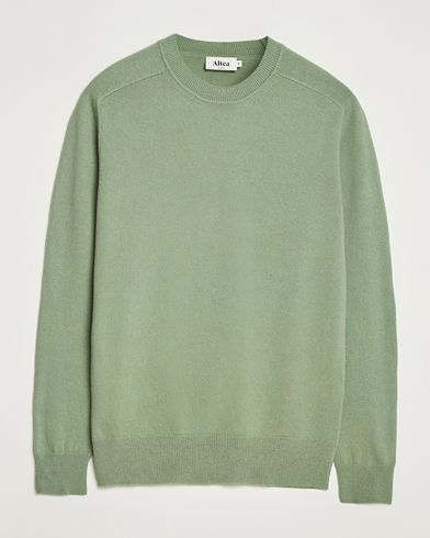 Altea Wool/Cashmere Crew Neck Pullover Green – Grønn