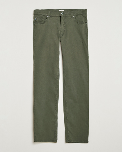 Brax Cadiz Cotton Satin 5-Pocket Pants Olive – Grønn