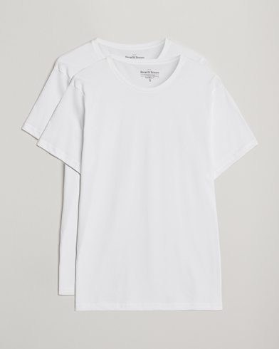 Bread & Boxers 2-Pack Lightweight Cotton T-Shirt White – Hvit