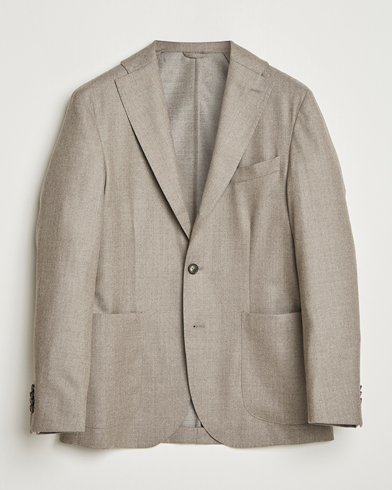 Eton Wool Flannel Patch Pocket Blazer Beige – Beige