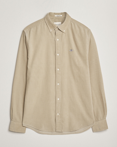 Herre | GANT | GANT Regular Fit Corduroy Shirt Greige