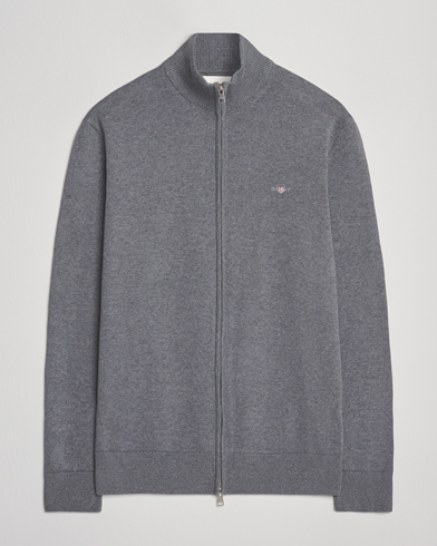 Gant Casual Cotton Full Zip Dark Grey Melange – Grå