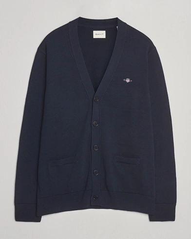 Gant Casual Cotton Cardigan Evening Blue – Blå