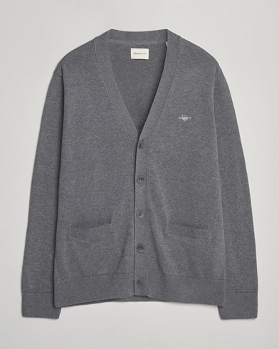 Gant Casual Cotton Cardigan Dark Grey Melange – Grå
