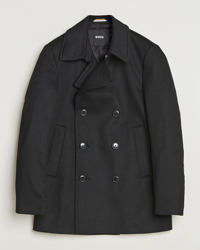 BOSS BLACK Hyde Wool Peacoat Black – Svart