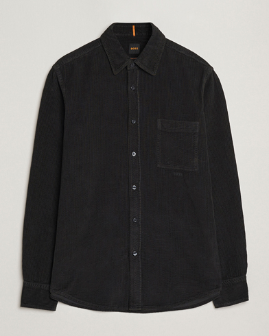 Herre | BOSS ORANGE | BOSS ORANGE Relegant Corduroy Shirt Black