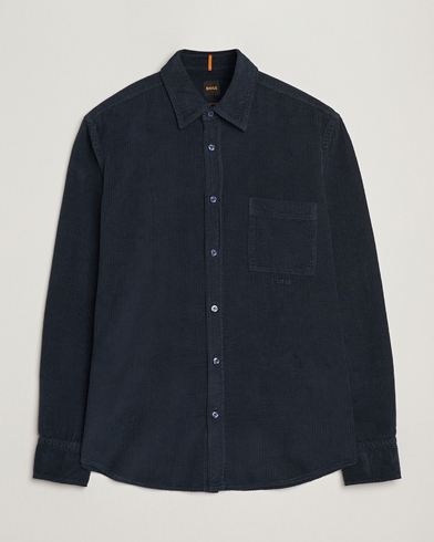 Herre | BOSS ORANGE | BOSS ORANGE Relegant Corduroy Shirt Dark Blue