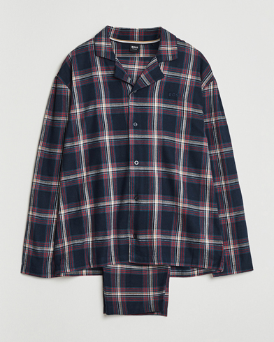 Herre | BOSS BLACK | BOSS BLACK Flannel Long Sleeve Pyjama Set Open Blue