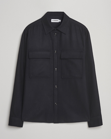 J.Lindeberg Flat Wool Overshirt Black – Svart