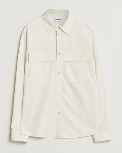 J.Lindeberg Finnigan Tencel Twill Overshirt Cloud White – Hvit