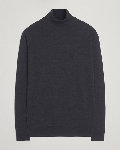 John Smedley Cherwell Extra Fine Merino Rollneck Hepburn Smoke – Grå