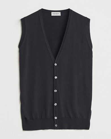 John Smedley Huntswood Slim Fit Waistcoat Black – Svart