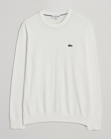 Lacoste Cotton Knitted Sweater Flour – Hvit