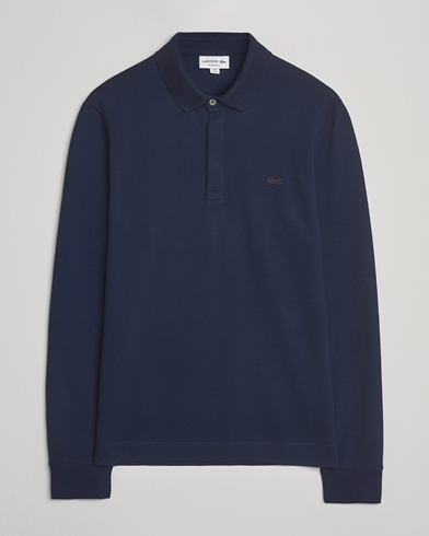 Lacoste Paris Long Sleeve Polo Piké Navy Blue – Blå