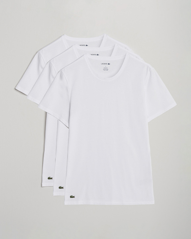 Lacoste 3-Pack Crew Neck T-Shirt White – Hvit