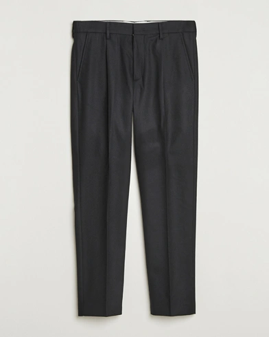 NN07 Bill Wool Pleated Trousers Black – Svart