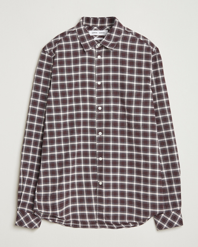 Samsøe Samsøe Liam Brushed Cotton Checked Shirt Raisin – Brun