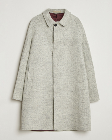 Walker Slater Watson Harris Tweed Herringbone Coat Light Grey – Grå