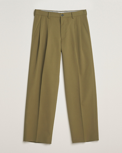 NN07 Justin Double Pleated Suit Trousers Firene Green – Grønn
