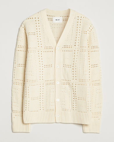 NN07 Tobias Knitted Cardigan Ivory – Hvit