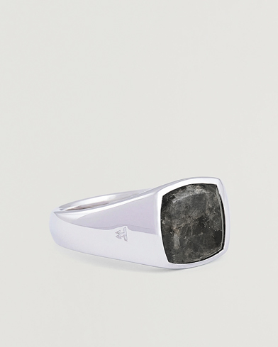 Tom Wood Kay Ring Black Larvikite – Sølv