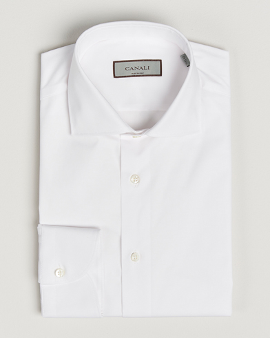 Canali Slim Fit Cotton/Stretch Shirt White – Hvit