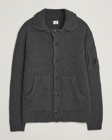 Herre | C.P. Company | C.P. Company Heavy Lambswool Cardigan Dark Grey
