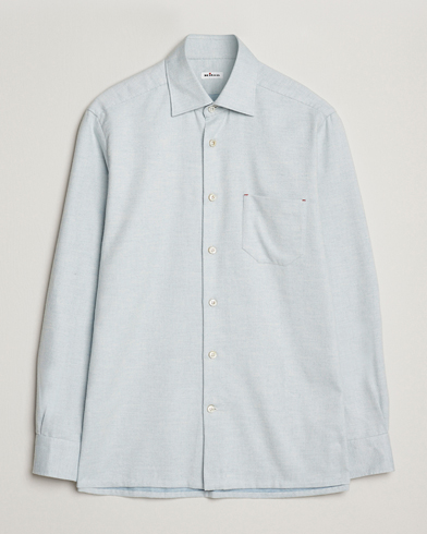 Herre | Kiton | Kiton Cotton Flannel Sport Shirt Light Blue