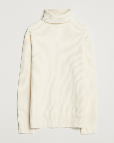 LES DEUX Eddie Wool Rib Rollneck Ivory – Hvit