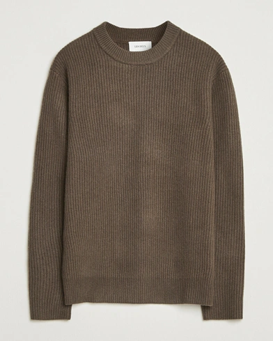 LES DEUX Eddie Wool Rib Crewneck Teak – Brun