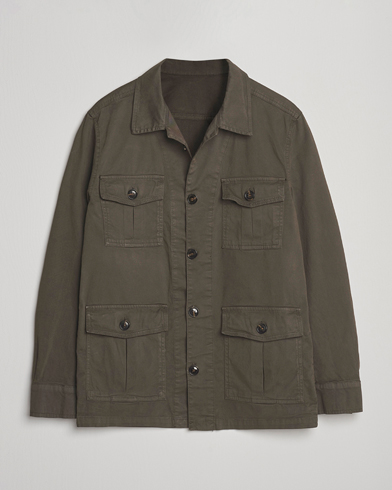 Oscar Jacobson Safari Shirt Jacket Olive – Grønn
