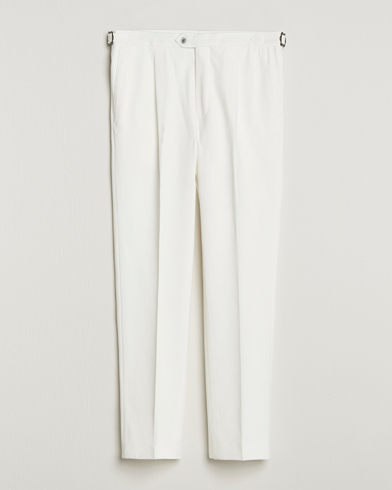 Oscar Jacobson Delon Brushed Cotton Trousers White – Hvit