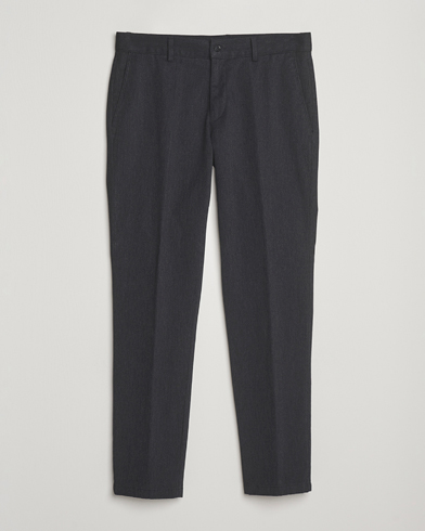 Oscar Jacobson Denz Brushed Melange Trousers Charcoal - Grå - Penbukse - Størrelse: 46