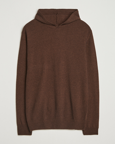 Oscar Jacobson Pascal Wool/Cashmere Hoodie Brown – Brun