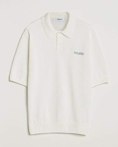 Palmes Cotton Knit Polo Off White – Hvit