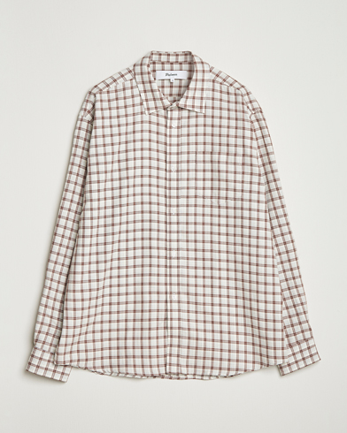 Palmes Cotton/Merino Shirt White/Brown – Brun