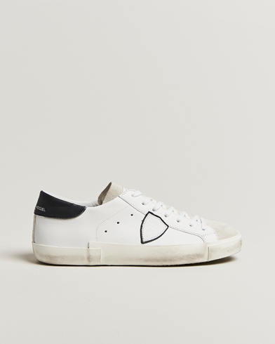 Philippe Model Prsx Low Top Leather Sneakers White/Black – Hvit