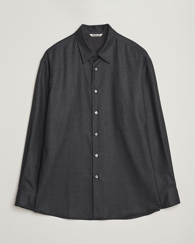 Herre | Auralee | Auralee Superligt Flannel Shirt Charcoal