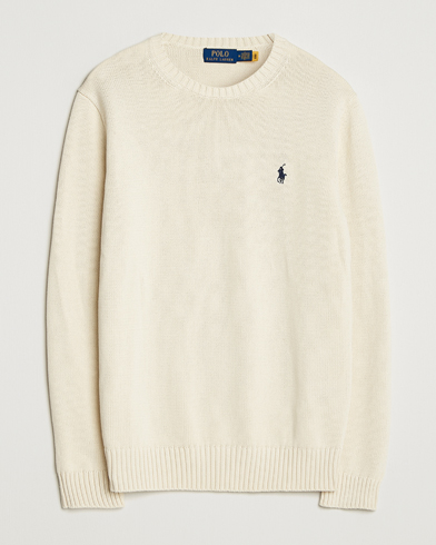 Polo Ralph Lauren Cotton Crew Neck Sweater Andover Cream – Hvit
